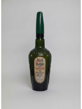 Vintage 1950s Bird 'n Bottle Co Green Glass Decanter Duck Whistle Cap Fresno, CA
